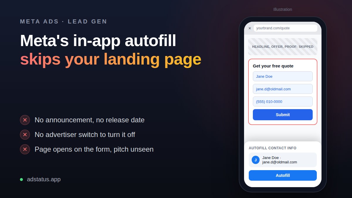Meta's in-app browser jumps to the landing page form and offers autofill: what it means for lead gen