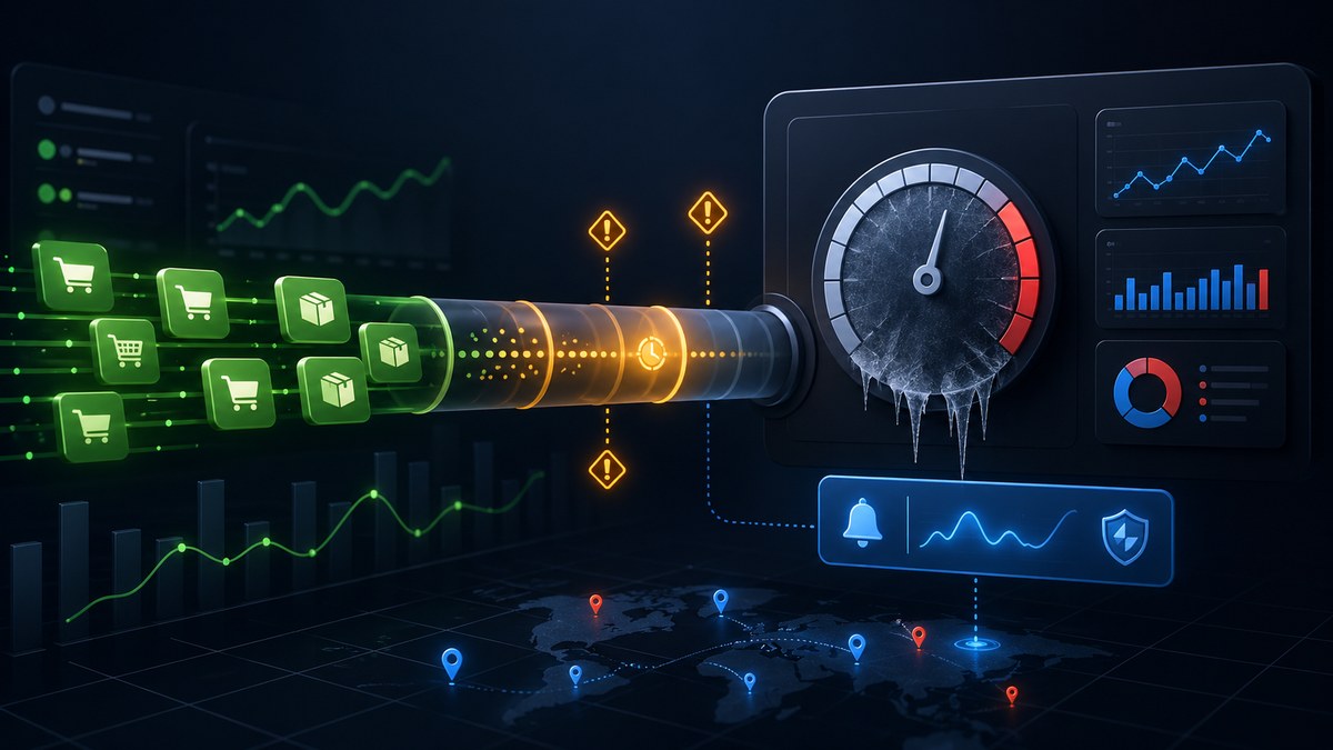 Shopify analytics outage and ecommerce reporting delay illustration